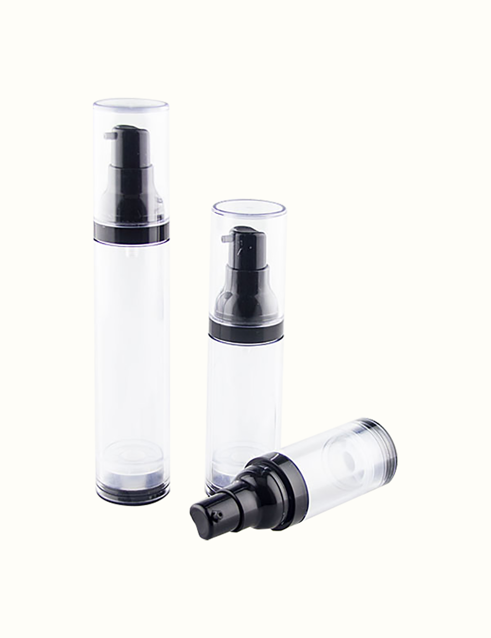 What features does the airless bottle offer for precise product dispensing?